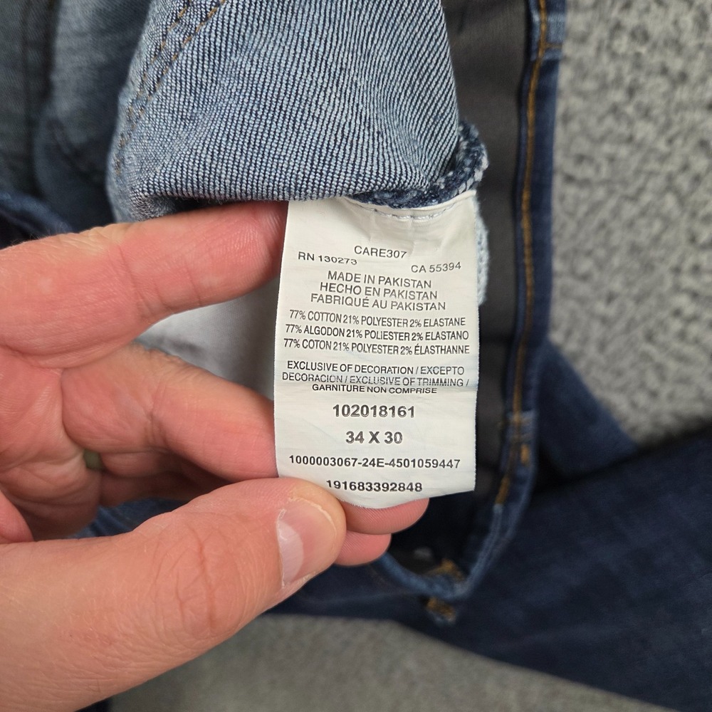 Lee Jeans Mens 34x30 Blue Extreme Motion MVP Regular Fit Straight Leg Stretch - Picture 9 of 12